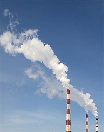simsearch:400-07171274,k - industrial smoke from chimney on blue sky Stock Photo - Budget Royalty-Free & Subscription, Code: 400-07480793