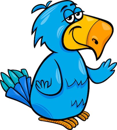 simsearch:400-08410665,k - Cartoon Illustration of Funny Parrot Bird Character Photographie de stock - Aubaine LD & Abonnement, Code: 400-07481548