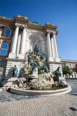 simsearch:400-07681663,k - Matthias Fountain in the northwest courtyard of the Buda Castle Royal Palace, Budapest, Hungary Stock Photo - Budget Royalty-Free & Subscription, Code: 400-07482920