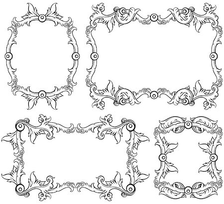 simsearch:400-04400418,k - set of ornamental frames, this illustration may be useful as designer work Stock Photo - Budget Royalty-Free & Subscription, Code: 400-07499315