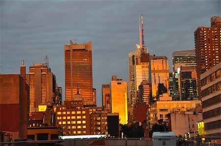 Skyline of New York at sunset, USA Photographie de stock - Aubaine LD & Abonnement, Code: 400-07499883