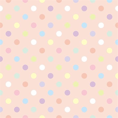 Colorful vector tile background with polka dots on baby pink background - retro seamless pattern or texture for desktop wallpaper, blog, www, scrapbooks, party or baby shower invitations, wedding cards. Stock Photo - Budget Royalty-Free & Subscription, Code: 400-07506223