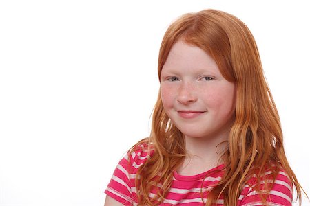 simsearch:400-07509444,k - Young red-haired girl with freckles on white background Stock Photo - Budget Royalty-Free & Subscription, Code: 400-07507224