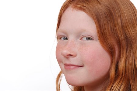 simsearch:400-07509444,k - Young red-haired girl with freckles on white background Stock Photo - Budget Royalty-Free & Subscription, Code: 400-07507223