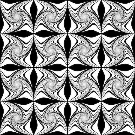 deform - Design seamless monochrome decorative pattern. Abstract waving lines background. Speckled texture. Vector art Stock Photo - Budget Royalty-Free & Subscription, Code: 400-07507373