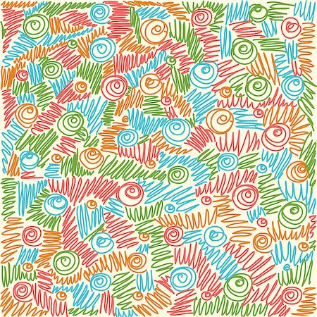 simsearch:400-08794836,k - Seamless vector abstract hand-drawn waves swirl pattern, wavy background. Seamless pattern can be used for wallpaper, pattern fills, web page background,surface textures. colorful Gorgeous seamless doodle background Stock Photo - Budget Royalty-Free & Subscription, Code: 400-07509001