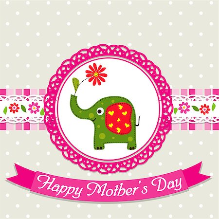 flower animal pattern - Template greeting card, vector illustration Stock Photo - Budget Royalty-Free & Subscription, Code: 400-07509676
