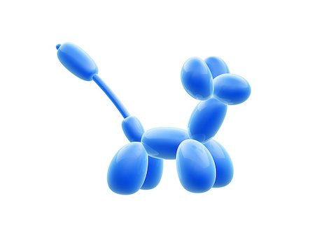 blue balloon dog isolated on white background Foto de stock - Super Valor sin royalties y Suscripción, Código: 400-07509996