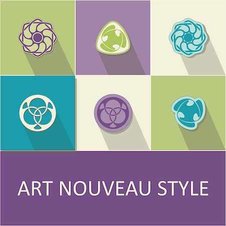 Set vectors art nouveau - lots of useful elements to embellish your layout Stock Photo - Budget Royalty-Free & Subscription, Code: 400-07501020