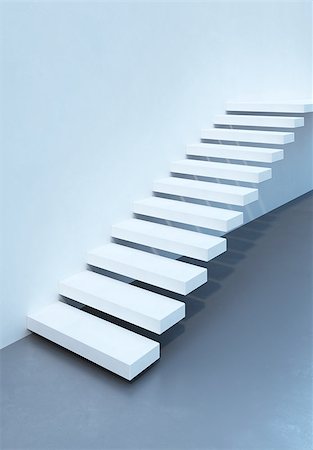 minimalism style stairs illuminated by sun Stock Photo - Budget Royalty-Free & Subscription, Code: 400-07501288