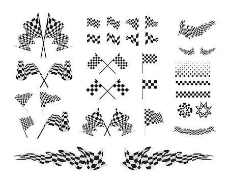 sermax55 (artist) - Checkered Flags and ribbons set vector illustration on white background. Stock Photo - Budget Royalty-Free & Subscription, Code: 400-07501475