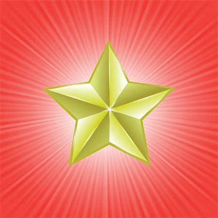 star trail, vector - colorful illustration with  gold star on a red background for your design Stock Photo - Budget Royalty-Free & Subscription, Code: 400-07503020