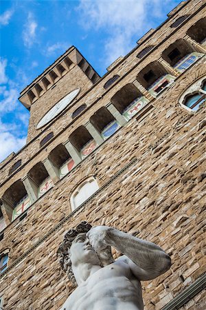 simsearch:400-08792993,k - Florence, Italy. Michelangelo's David in front of Palazzo Vecchio. Foto de stock - Super Valor sin royalties y Suscripción, Código: 400-07503924