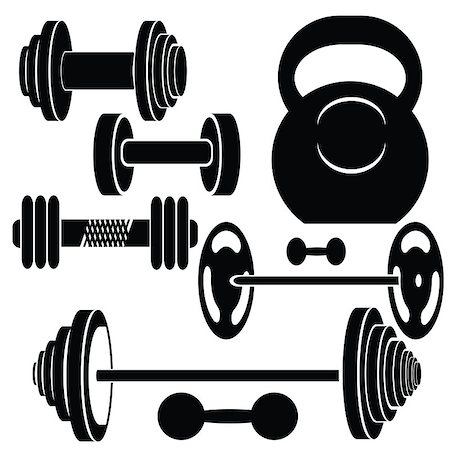 colorful illustration with silhouettes of weights  on a white background for your design Stock Photo - Budget Royalty-Free & Subscription, Code: 400-07514570