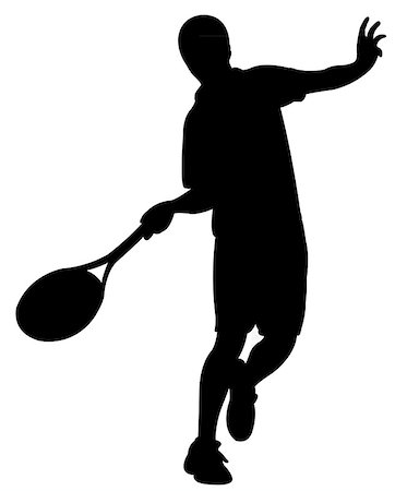 tennis player boy silhouette vector Stock Photo - Budget Royalty-Free & Subscription, Code: 400-07515579