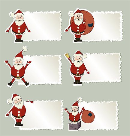 simsearch:400-04659792,k - set of christmas label Santa Claus Stock Photo - Budget Royalty-Free & Subscription, Code: 400-07515939