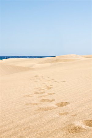 Sand dunes on the beach in Maspalomas. In the distance the sea. Stock Photo - Budget Royalty-Free & Subscription, Code: 400-07516297