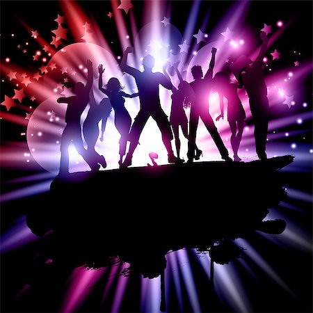 simsearch:400-04389591,k - Silhouette of a grunge party crowd on an abstract background Stock Photo - Budget Royalty-Free & Subscription, Code: 400-07516449