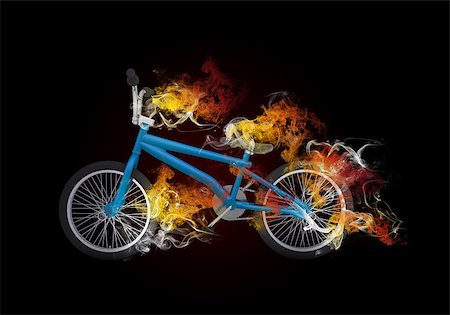 BMX bike in the colored smoke. Sport concept Stock Photo - Budget Royalty-Free & Subscription, Code: 400-07517472