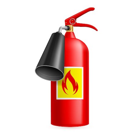 fire extinguisher - Red fire extinguisher isolated on white. Fire safety Stock Photo - Budget Royalty-Free & Subscription, Code: 400-07518059