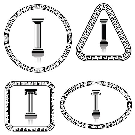 designs for decoration of pillars - illustration with silhouettes of columns on a white background  for your design Stock Photo - Budget Royalty-Free & Subscription, Code: 400-07518323