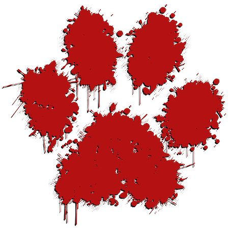 simsearch:400-06392340,k - Illustration of a red paw print on a white background. Stock Photo - Budget Royalty-Free & Subscription, Code: 400-07519124