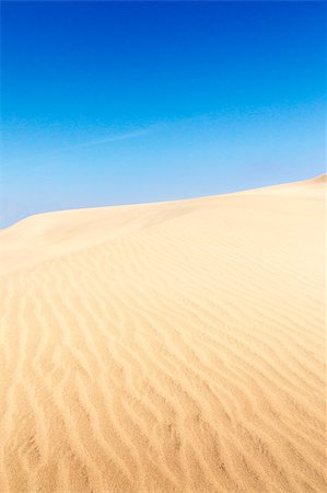 Sand dunes on the beach in Maspalomas. Blue sky. Stock Photo - Budget Royalty-Free & Subscription, Code: 400-07511324