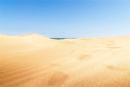 Sand dunes on the beach in Maspalomas. In the distance the sea. Stock Photo - Budget Royalty-Free & Subscription, Code: 400-07511322