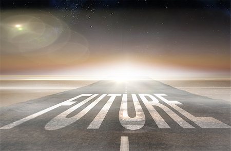 future of the desert - The word future against road leading out to the horizon Stock Photo - Budget Royalty-Free & Subscription, Code: 400-07512027