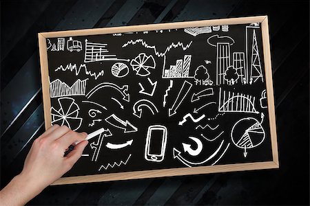 Composite image of hand drawing brainstorm with chalk on chalkboard with wooden frame Stock Photo - Budget Royalty-Free & Subscription, Code: 400-07512370