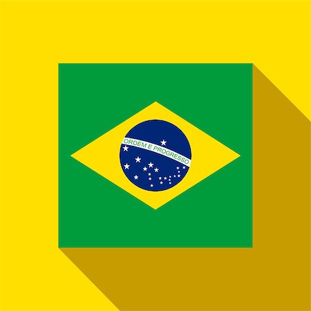 simsearch:400-07544917,k - Vector - Brazil 2014 Flat Icon with Brazilian Flag Stock Photo - Budget Royalty-Free & Subscription, Code: 400-07546646