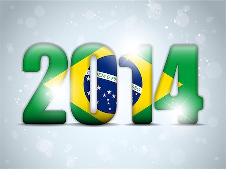 simsearch:400-07544917,k - Vector - Brazil 2014 Soccer with Brazilian Flag Stock Photo - Budget Royalty-Free & Subscription, Code: 400-07546647