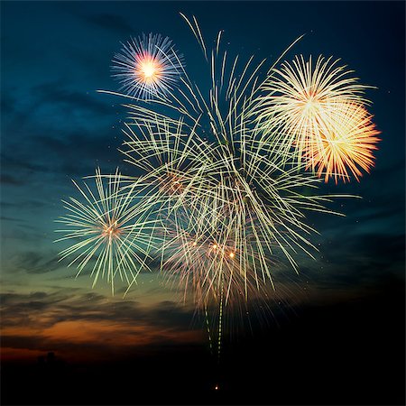 simsearch:400-06745167,k - Brightly colorful fireworks and salute of various colors in the night sky Stock Photo - Budget Royalty-Free & Subscription, Code: 400-07546721