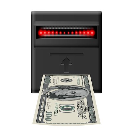 simsearch:400-06858518,k - Inserting hundred dollar banknote into terminal cash receiver Stock Photo - Budget Royalty-Free & Subscription, Code: 400-07554923