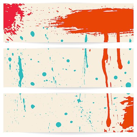 paint drop background - Three grunge horizontal banners. Eps 10 vector illustration Stock Photo - Budget Royalty-Free & Subscription, Code: 400-07555055