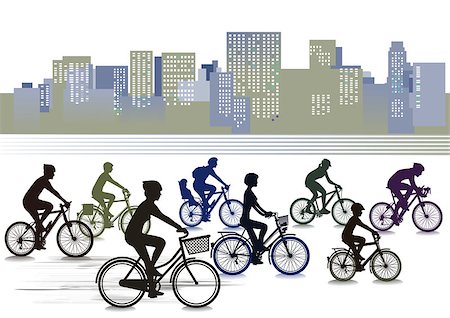 simsearch:400-06412547,k - Biking in the city Stock Photo - Budget Royalty-Free & Subscription, Code: 400-07555097