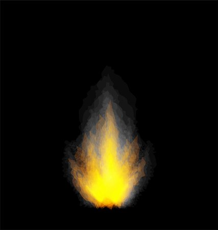 fiery furnace - Illustration burning fire flame on black background - vector Stock Photo - Budget Royalty-Free & Subscription, Code: 400-07556027