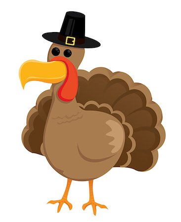 Cute cartoon Thanksgiving turkey Stock Photo - Budget Royalty-Free & Subscription, Code: 400-07556417