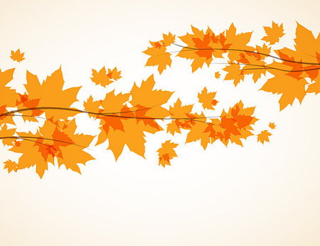 simsearch:400-05256623,k - Branch with autumn leaves vector background Photographie de stock - Aubaine LD & Abonnement, Code: 400-07557283