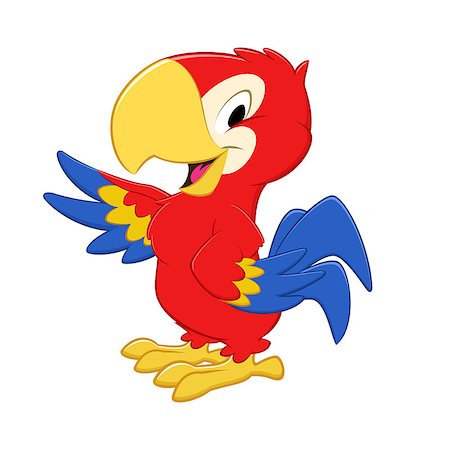 simsearch:400-08410665,k - Vector illustration of a cartoon tri-colored parrot for design element Photographie de stock - Aubaine LD & Abonnement, Code: 400-07550528
