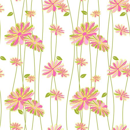 Colorful Flower Seamless Pattern Background Wallpaper Stock Photo - Budget Royalty-Free & Subscription, Code: 400-07551170