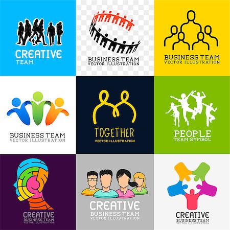 Vector People Collection. Set of various people and team symbols, vector illustration. Stock Photo - Budget Royalty-Free & Subscription, Code: 400-07551847