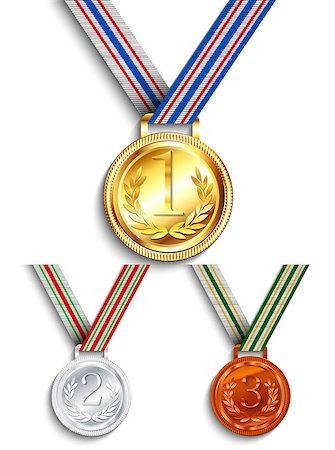 Gold, silver and bronze medal Stock Photo - Budget Royalty-Free & Subscription, Code: 400-07552766