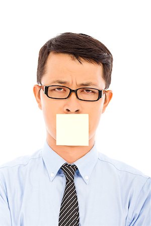 simsearch:400-04902701,k - businessman feel helpless expression and sticker Stock Photo - Budget Royalty-Free & Subscription, Code: 400-07568496