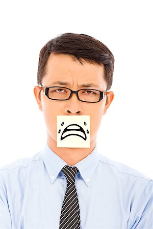 simsearch:400-04918265,k - businessman feel helpless and cry expression on sticker Stock Photo - Budget Royalty-Free & Subscription, Code: 400-07568499