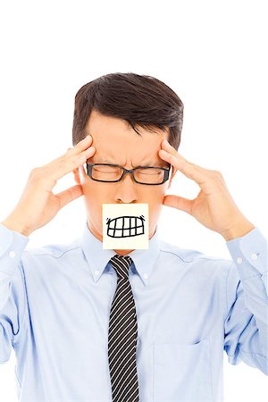 simsearch:400-04902701,k - businessman with headache and angry expression on sticker Stock Photo - Budget Royalty-Free & Subscription, Code: 400-07568492