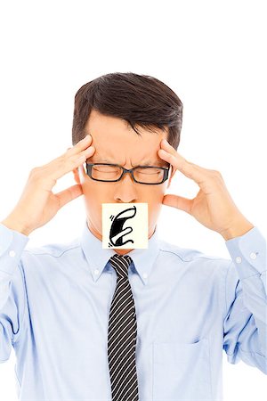 simsearch:400-04902701,k - businessman with headache and blame expression on sticker Stock Photo - Budget Royalty-Free & Subscription, Code: 400-07568493