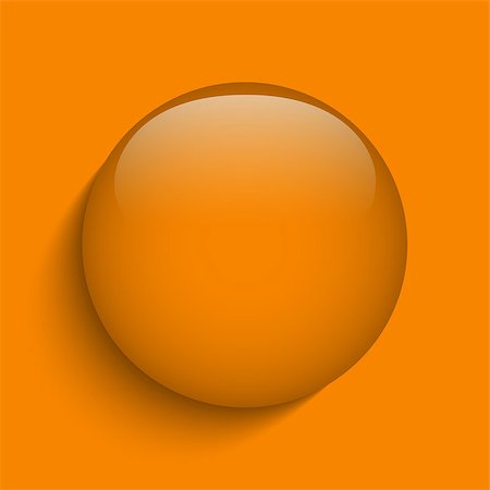 simsearch:400-07578126,k - Vector - Orange Glass Circle Button on Orange Background Stock Photo - Budget Royalty-Free & Subscription, Code: 400-07568563