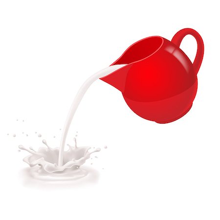 Milk being poured from a red jug. Stock Photo - Budget Royalty-Free & Subscription, Code: 400-07574554