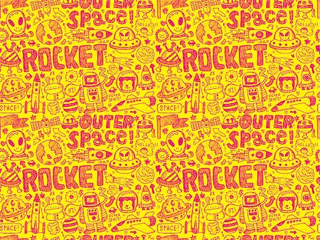 simsearch:400-06096808,k - seamless doodle space pattern Stock Photo - Budget Royalty-Free & Subscription, Code: 400-07575005